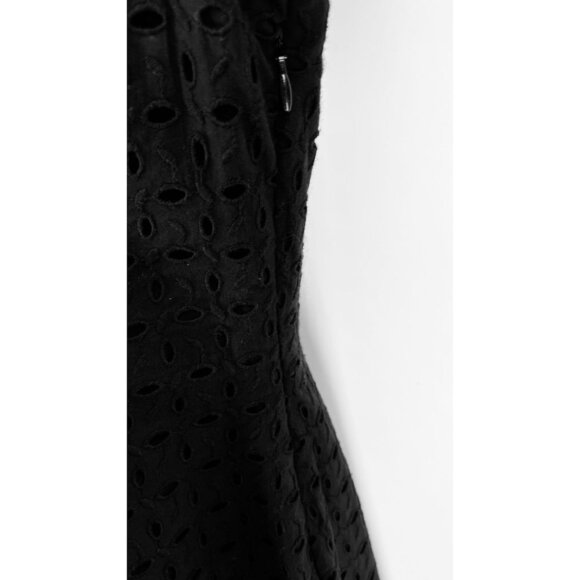 Avec Les Filles Eyelet Bell Sleeve Dress Size S Black Back Cutout NWT - Picture 13 of 16